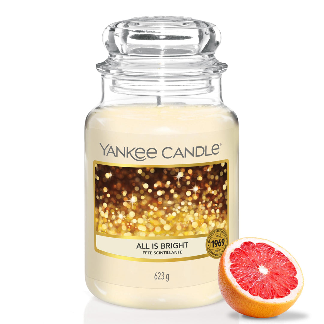 Yankee Candle Duftkerze im Glas (Grosse Kerze im Glas) | All is Bright | Brenndauer bis zu 150 Stund
