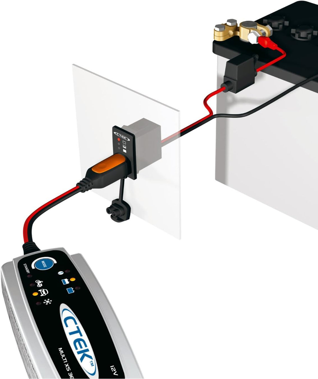 CTEK 56380 Komfort Indikator für den Einbau & Indicator Eyelet Für CTEK Batterieladegeräte der CT5 S