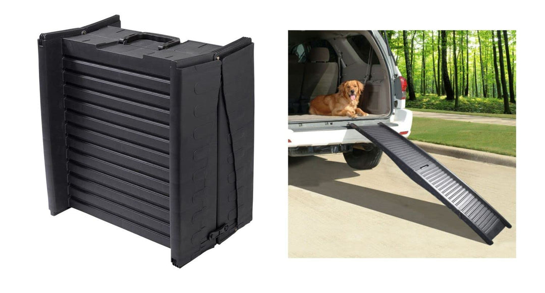 BURI Hunderampe Auto klappbar bis 50kg 152x40cm leichte Einstiegshilfe grosse Rampe Auto Hunde Trepp