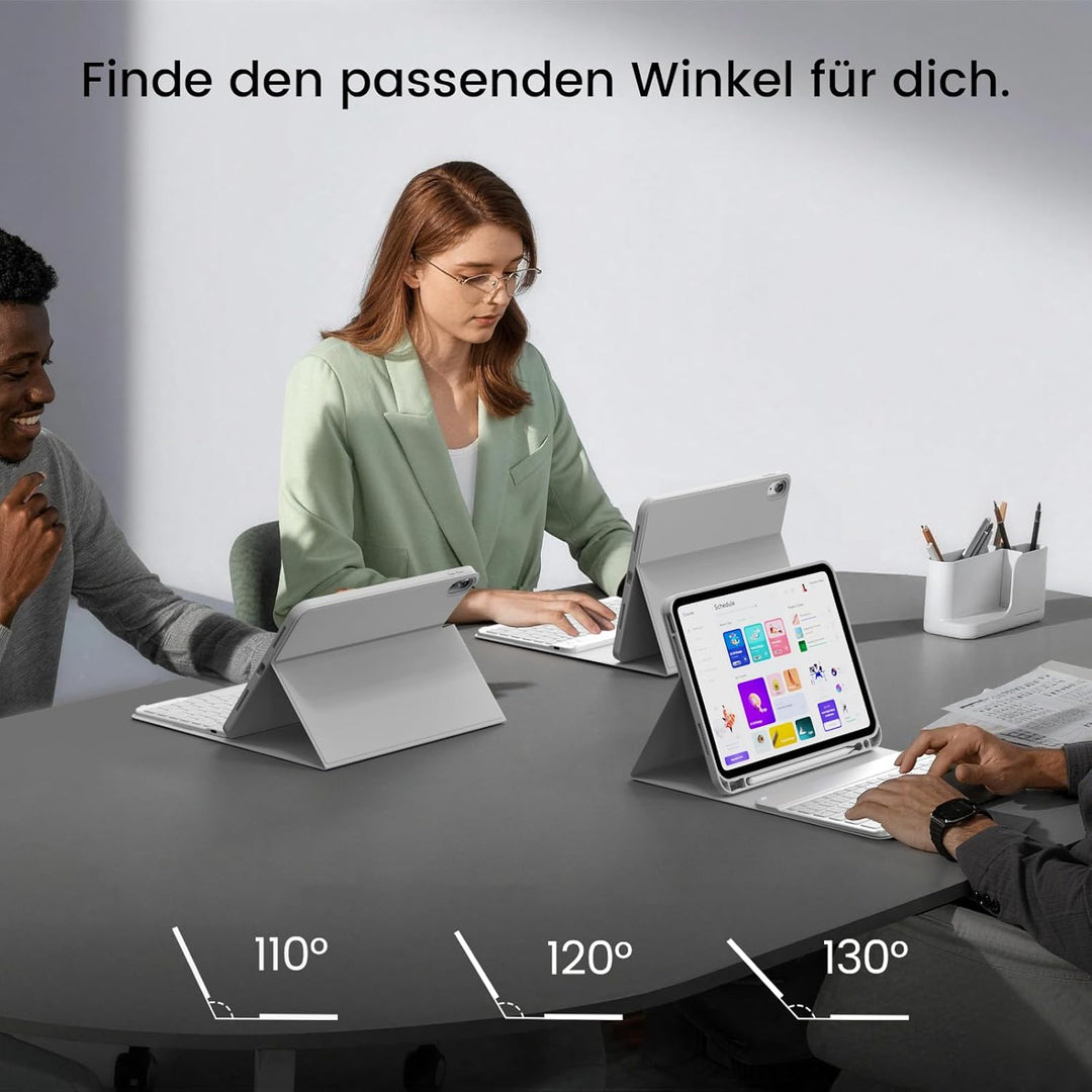 Hülle mit Tastatur für iPad A16 11 Generation 2025 (11 Zoll), iPad 10 Generation 2022 (10.9 Zoll) mi