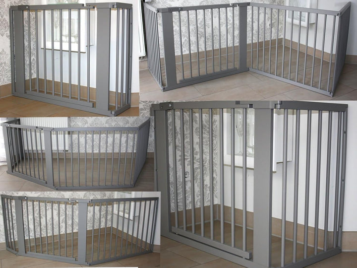 Schutzgitter Absperrgitter Türgitter Treppenschutzgitter 117 bis 363 cm grau (139cm), 139cm