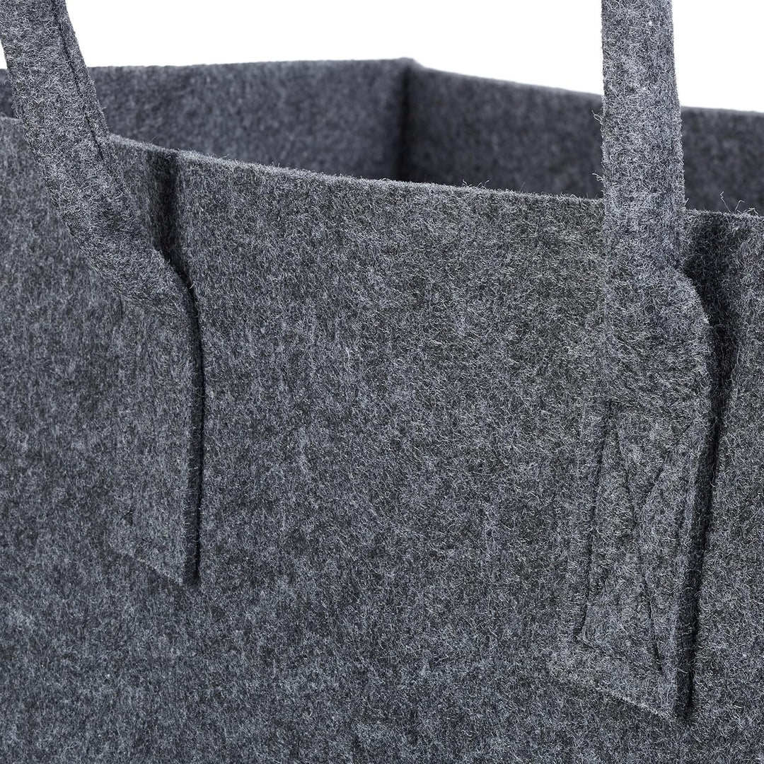3er Set Filzkörbe, faltbar, flexibel, 27 Liter, Filz, Aufbewahrungskorb, HxBxT: 25 x 25 x 50 cm, sch