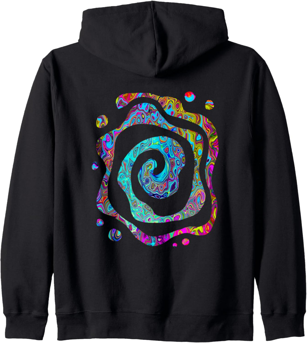 Cooler abstrakter Türkis- und Regenbogenfarben, Retro-Wirbel Kapuzenjacke