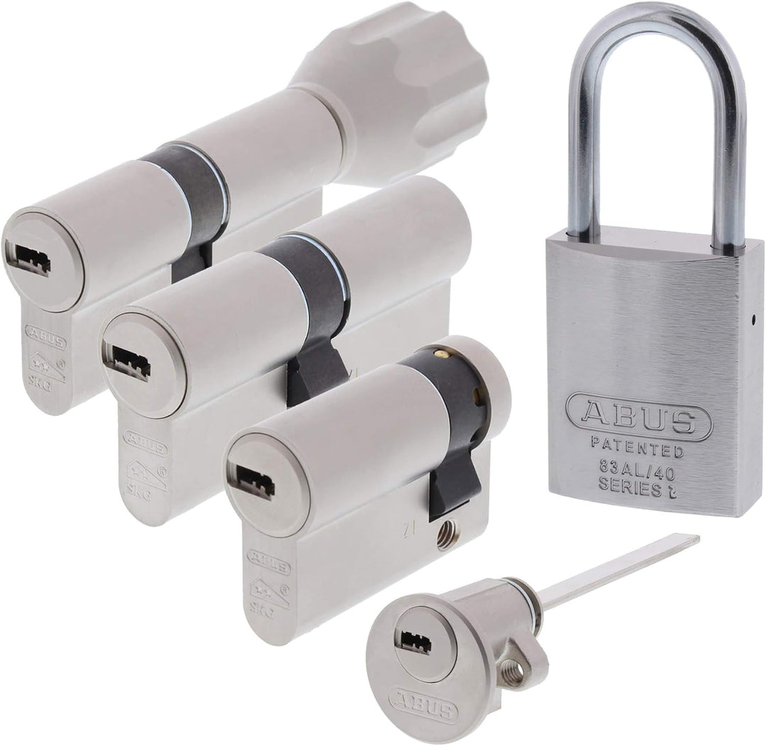 ToniTec Set aus ABUS Profilzylinder als Knaufzylinder EC550 Nachfertigung nach Code inkl. 3 Schlüsse