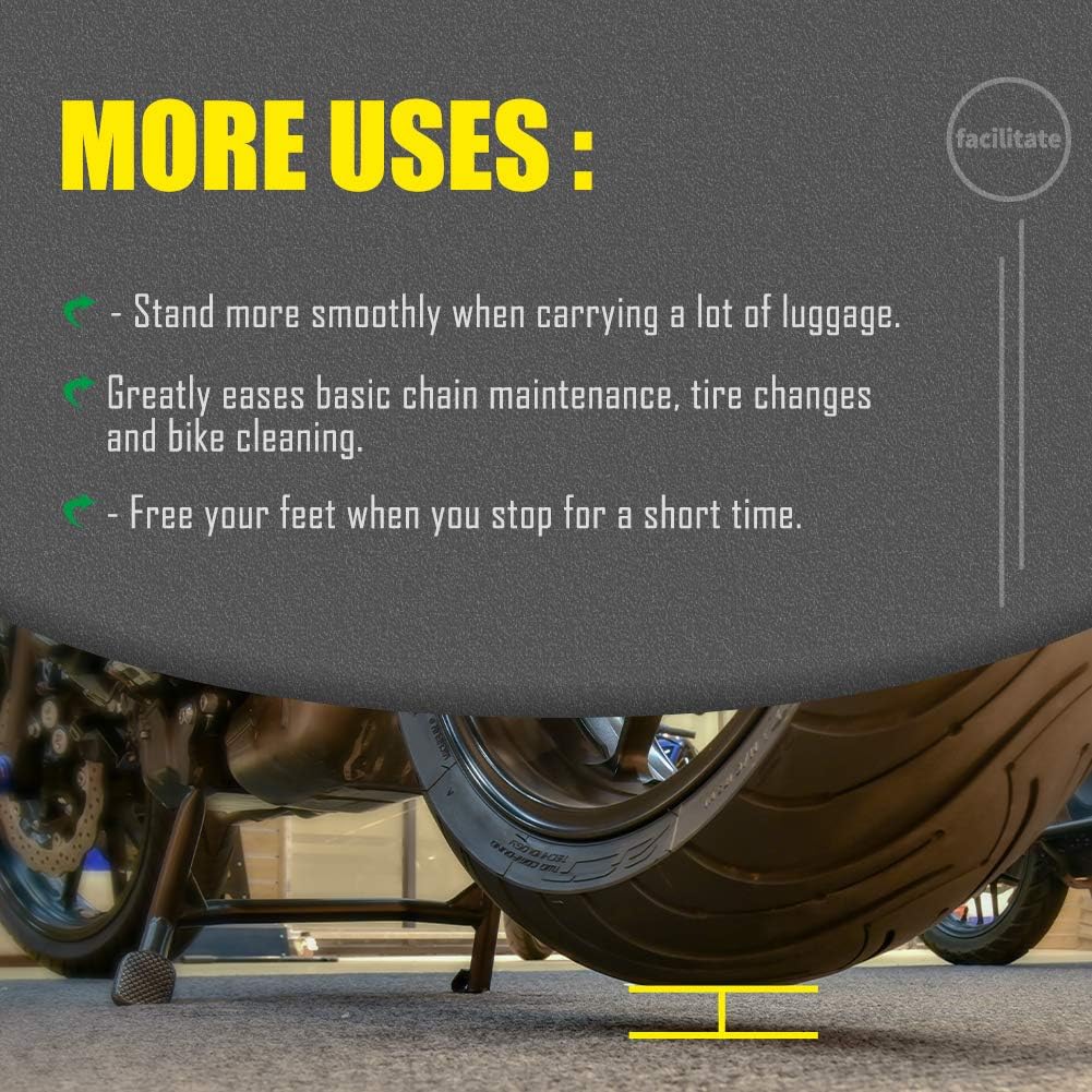 Fayedenicy Motorradzubehörteile für CRF 1000L 16-19, Schwarzer Stahl Center Central Foot Stand Mount