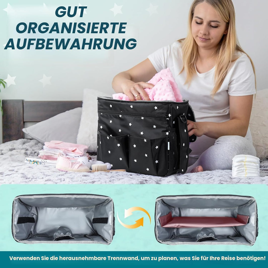 Orzbow XL Buggy Organizer Taschen,22 L Grosser Kinderwagen Windel Organizer mit Getränkehaltern und