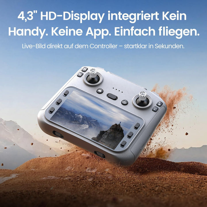 GPS-Drohne mit 4,3'' Bildschirm-Controller, 1080P Kamera, 32 Min Flugzeit mit 2 Akkus, Automatische