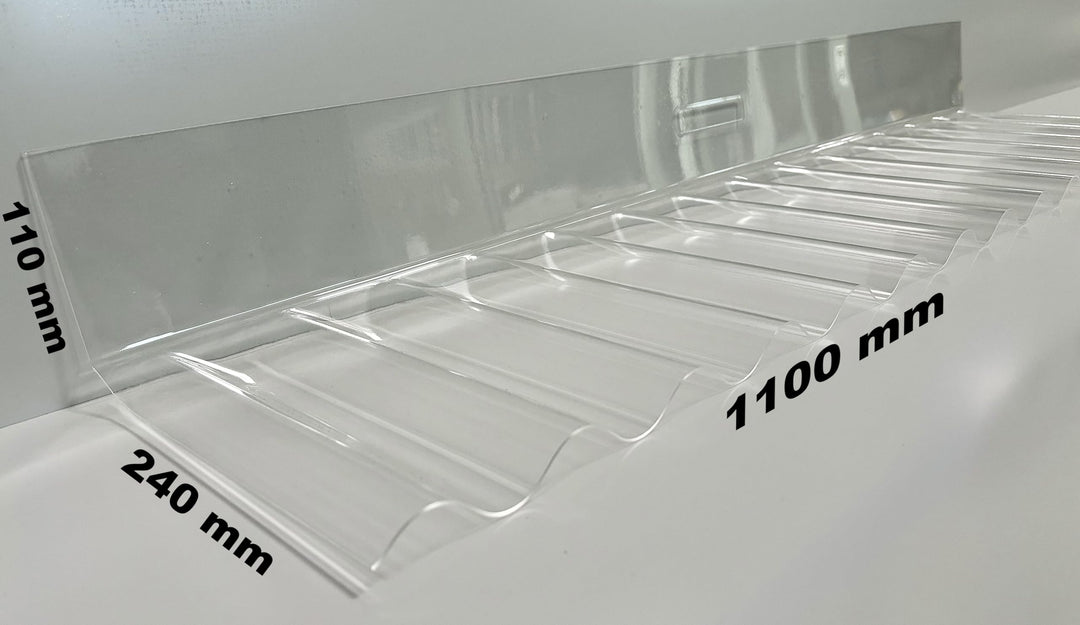 Acrylglas - Plexi-Glas Wellplatte SINUS 76/18 Wandanschluss in glasklar - FARBLOS - PROFI QUALITÄT -