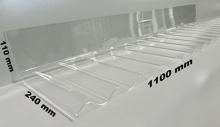 Acrylglas - Plexi-Glas Wellplatte SINUS 76/18 Wandanschluss in glasklar - FARBLOS - PROFI QUALITÄT -