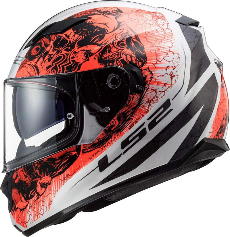 LS2 103205454XXS Motorradhelm Full Face FF320 Stream Evo, Unisex, Weiss/Orange, XXS XXS Weiss / Oran