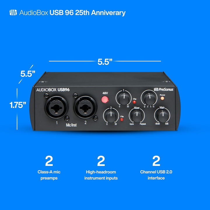PreSonus Audio Interface, 25-jährige Jubiläumsausgabe, Streaming und Podcasting Audio Interface Audi