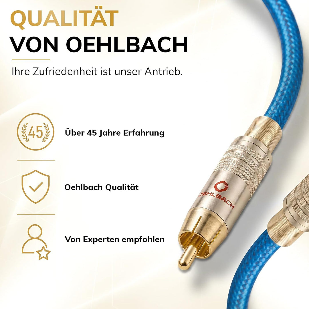 Oehlbach NF 113 DI 1500 - Digitales Audio-Cinchkabel - Hochwertiges S/PDIF Koaxialkabel, Mehrfach Sc