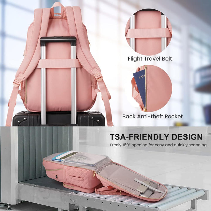 RJEU Schulrucksack Mädchen Teenager,Schule Rucksack Damen mit 15,6 Zoll Laptopfach für Student Uni S