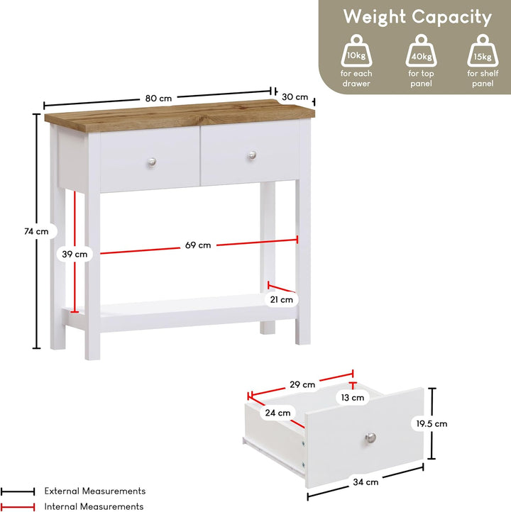 Vida Designs Schubladenboxen, MDF, Spanplatte und Melaminfurnier, Weiss, Standard, Weiss