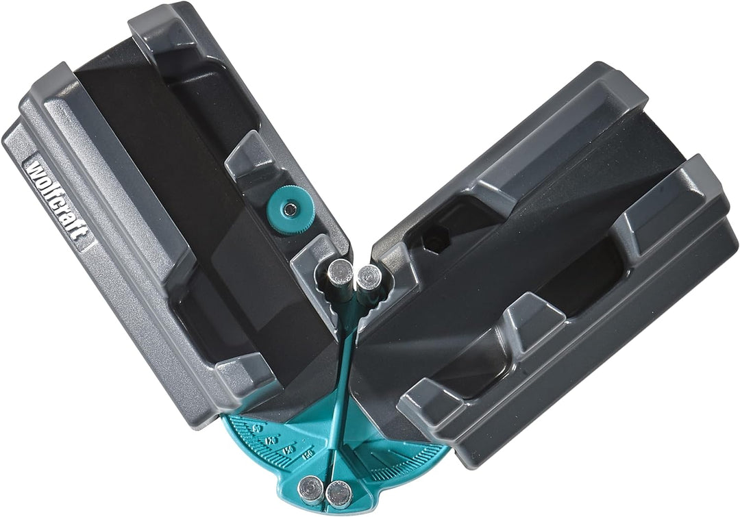 wolfcraft Schmiege und Schneidlade 6948200 / 2in1 Gehrungslade aus Stahl mit Winkelhalbierenden zum