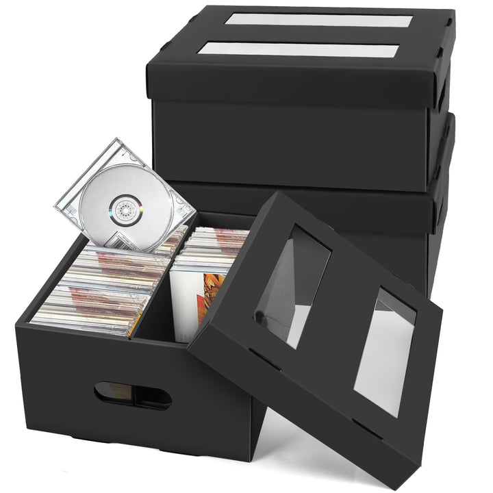 AOBOPLE 3 Stück CD Aufbewahrungsbox, 3 Stück 2 Fächern CD Hüllen für 180 CDs invollen Juwelenhüllen,