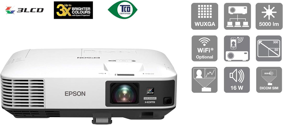Epson EB-2250U Beamer 5000 ANSI Lumen 3LCD WUXGA (1920x1200) Desktop-Projektor Weiss