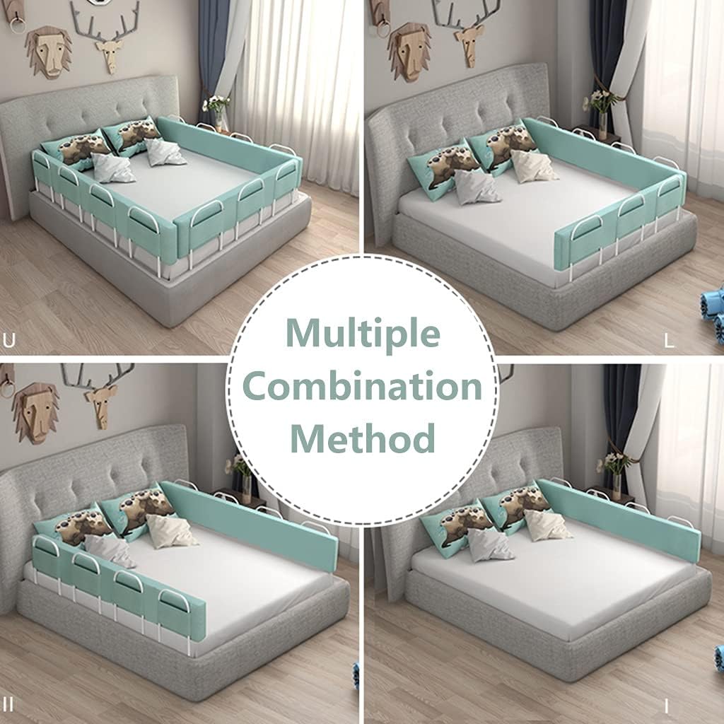 Mgchowue Bettgitter für Kinder, Rausfallschutz Bett, 5-Stufen Höhenverstellbar, für Kinderbetten, El