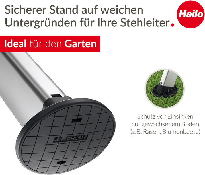 Hailo EasyClix Garden Size L - Wechselfuss-Set für Hailo Stehleitern - einfach & schnell zu wechseln