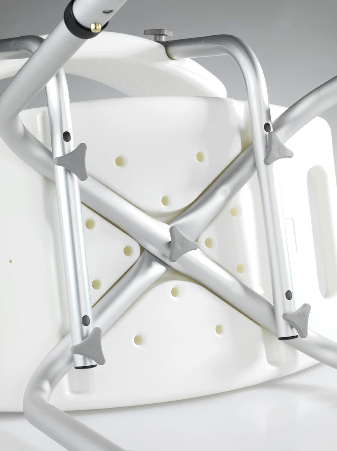 WENKO Badhocker mit Rückenlehne Secura Duschhocker Weiss 49 x 68,5 -85,5 x 54 cm Weiss, 49 x 68,5 -8