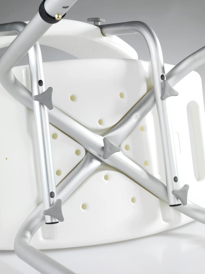 WENKO Badhocker mit Rückenlehne Secura Duschhocker Weiss 49 x 68,5 -85,5 x 54 cm Weiss, 49 x 68,5 -8