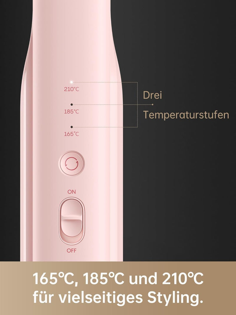 Dreame Hair Glamour Haarglätter, Kabelloser Tragbarer 2-in-1-Glätteisen, Negative Ionen, Gleichmässi