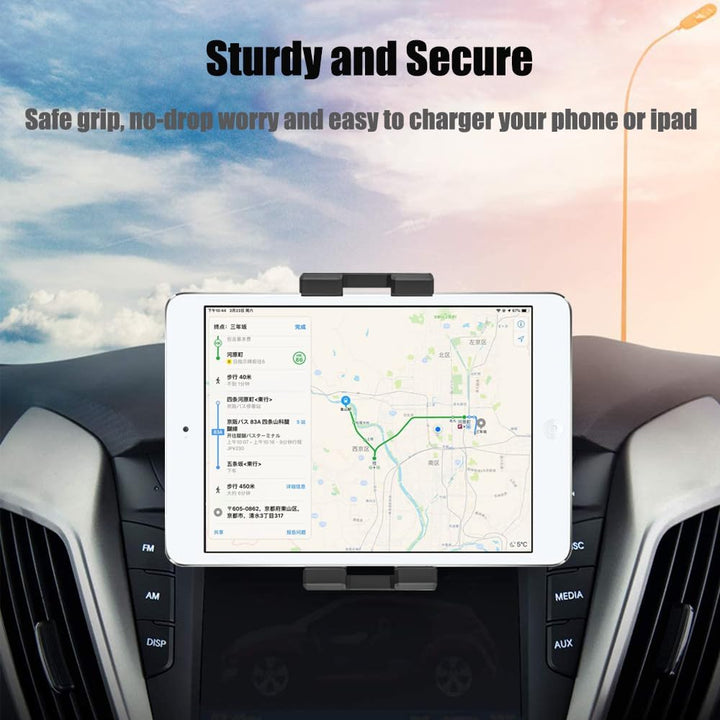 Stabile CD Schlitz Auto Tablet Halterung, woleyi CD Player KFZ Tablet Handyhalterung mit voller Dreh
