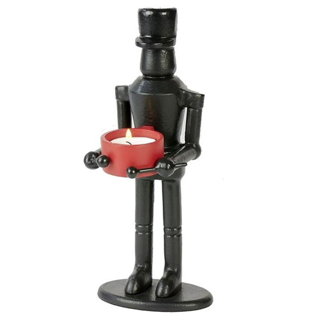 Lambert [BR] Taiko Nussknacker Kerzenst. schwarz/rot, H 25cm