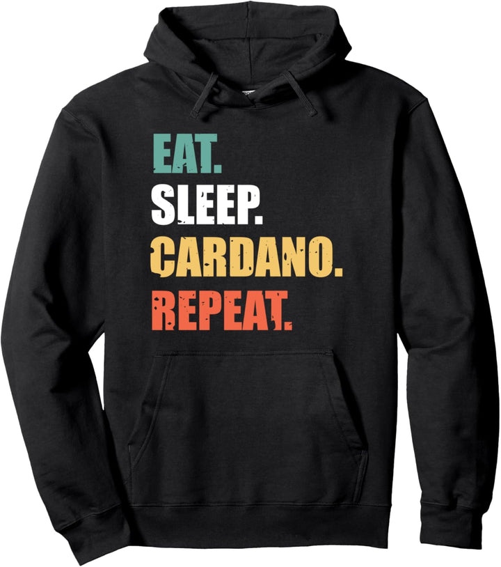 Eat Sleep Cardano Repeat Shirt, Retro Cardano ADA Crypto Pullover Hoodie