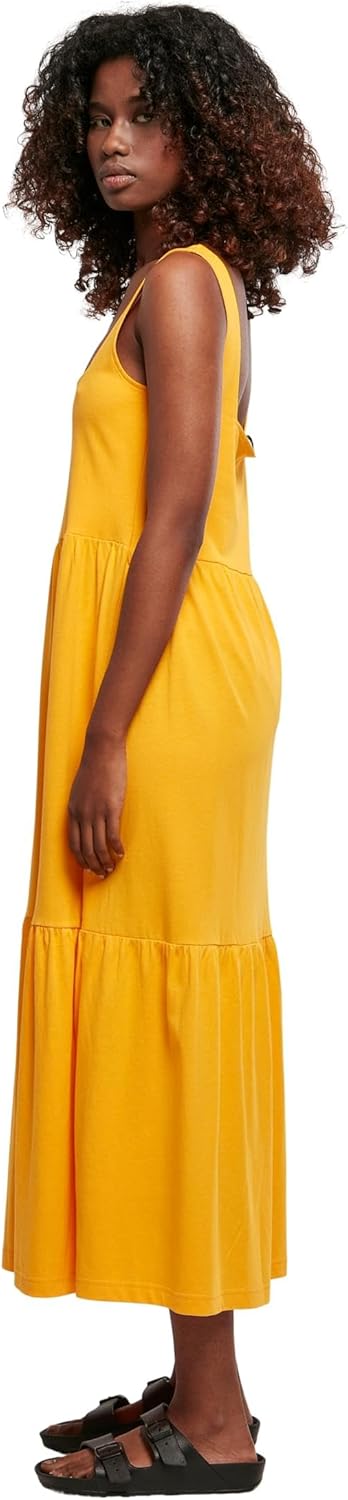 Urban Classics Damen Kleid mit breiten Trägern und Volant Einsätzen, Frauen Sommerkleid in 4 Farben