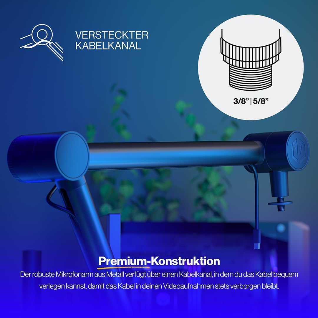 ENDORFY Studio Boom Arm USB-C, USB-B, Inklusive USB-C- und USB-B-Kabel, Studioeinsatz, interne Feder