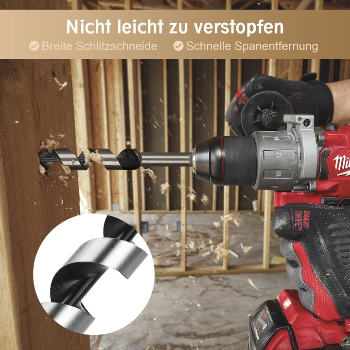 8 Stück Schlangenbohrer Set, Holzbohrer Lang Set Kohlenstoffstahl Schlangen-Bohrer Satz Kunstbohrer