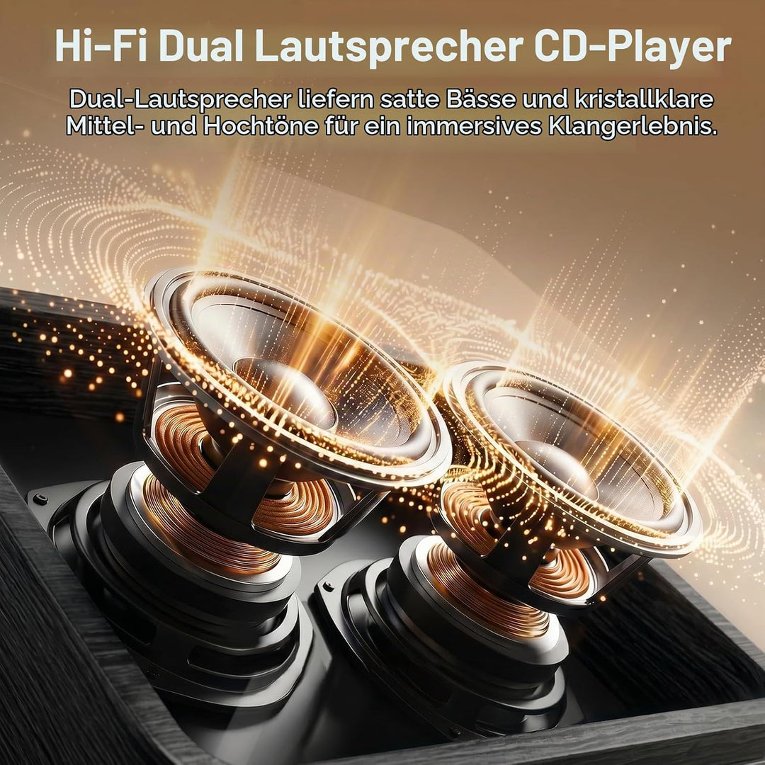Gueray Tragbarer CD Player Bluetooth CD-Player mit Lautsprecher &amp; Radio &amp; Fernbedienung Unterstützt
