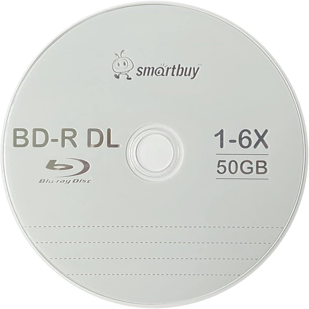 Smart Buy 10 Stück Bd-r DL 50 GB 6x Blu-ray Double Layer Recordable Disc Blank Logo Daten Video Medi