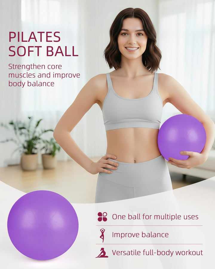 Abahub Pilates Ring Set, 35CM Magic Circle, 25CM Mini Ball, Stretchbänder,Home Pilates Ausrüstung, f