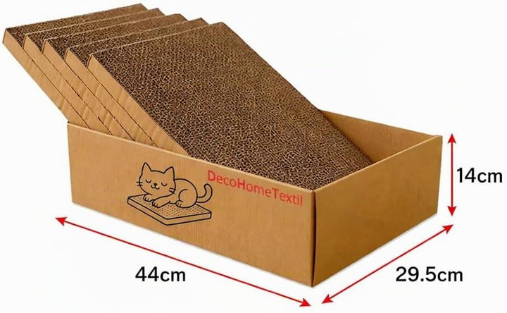 DecoHomeTextil Kratzbrett für Katzen Krallen Kiste mit je 5 Brettern 4X 5er-Set Kratzpappe beidseiti