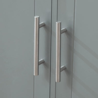 SoBuy FKW108-HG Design Küchenwagen mit Edelstahlplatte Kücheninsel mit Seitenregal Küchenschrank Rol