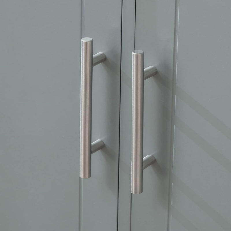SoBuy FKW108-HG Design Küchenwagen mit Edelstahlplatte Kücheninsel mit Seitenregal Küchenschrank Rol
