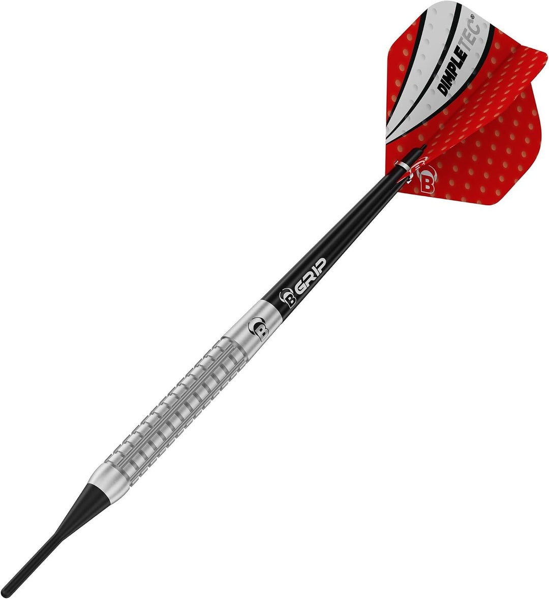 Dot Soft Dart, unterschiedliche Griffzonen und Einkerbungen machen dieses Premium Dartset aus 90 % T