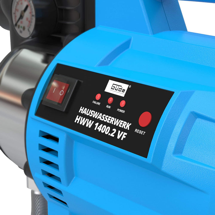 Güde Hauswasserwerk HWW 1400.2 VF & 94460 Schmutzfilter Kurz Sandfilter Vorsatzfilter, 1 Stück (1er