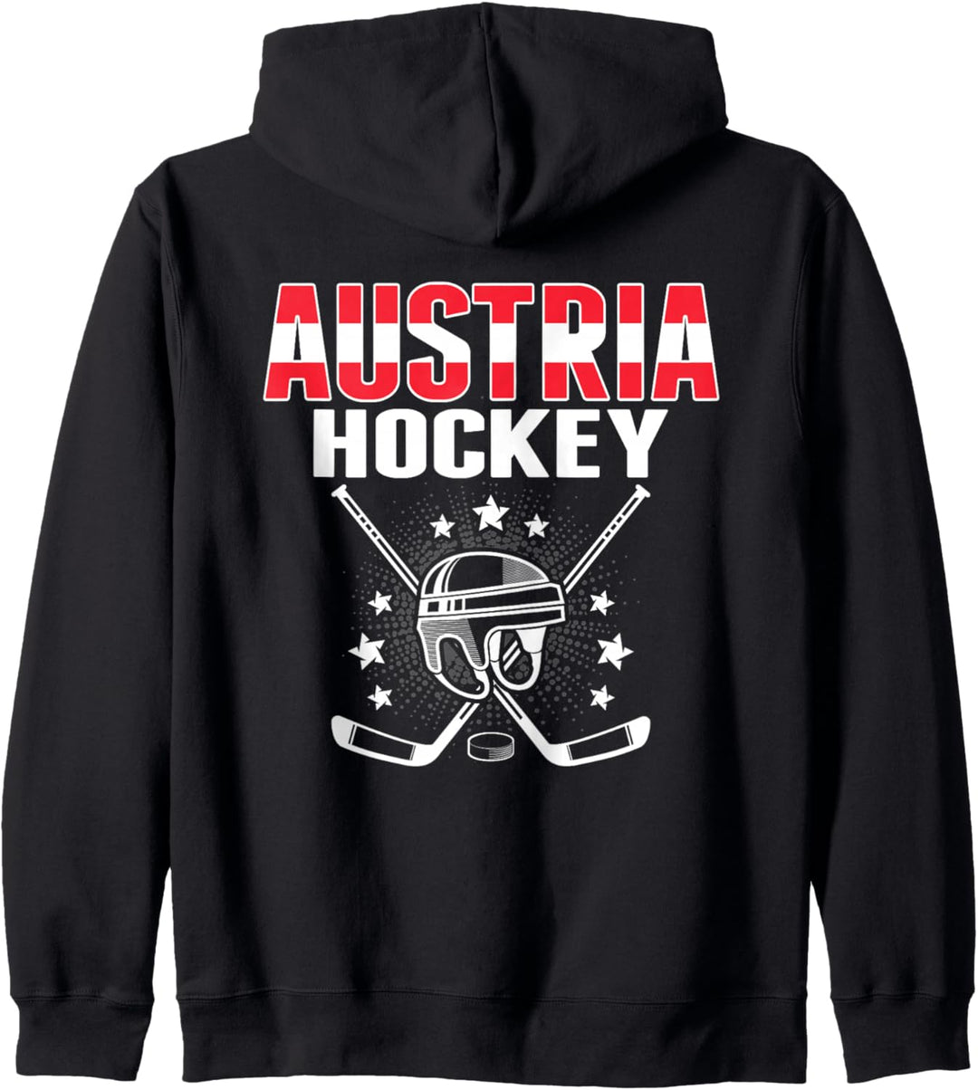 Österreich Eishockey Fans Trikot Österreichische Flagge Hockeyschläger Kapuzenjacke