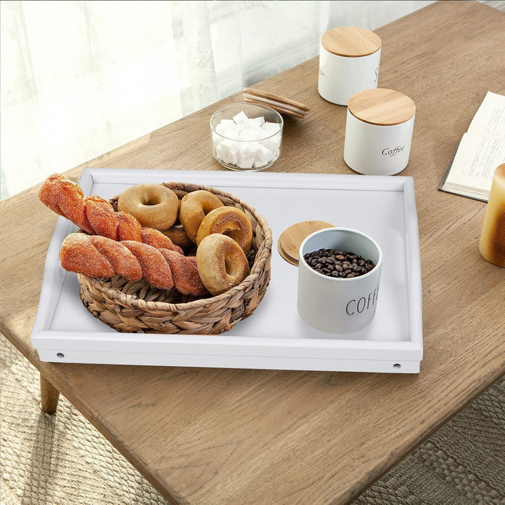 Betttablett, klappbare Beine mit Griffen, Frühstückstablett für Sofa, Essen, Zeichnen, Platten, Bamb