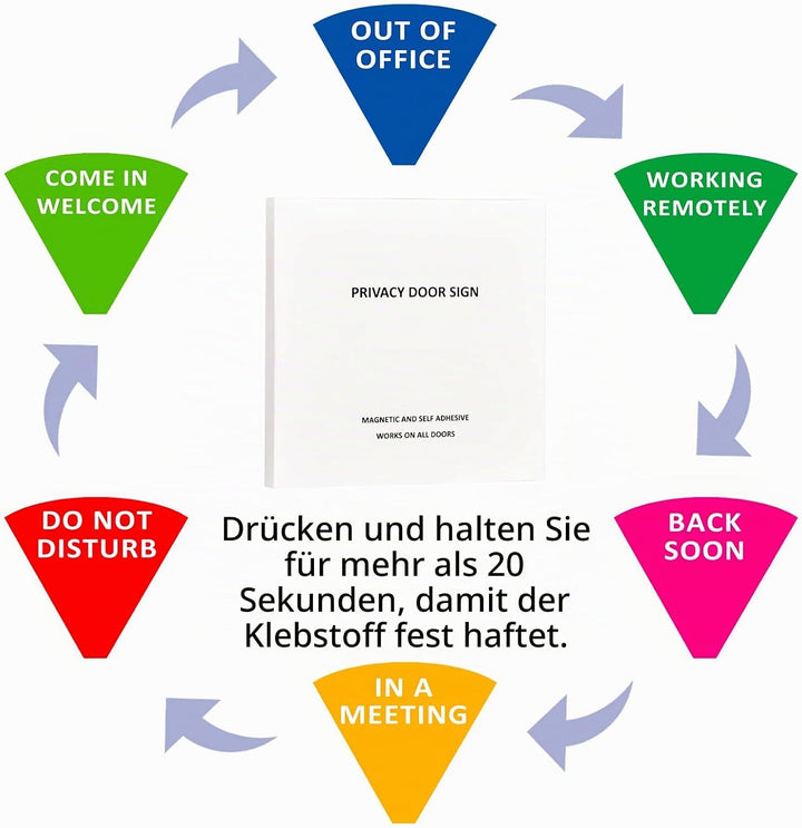 Büro-Türschild, Aufschrift "Do Not Disturb/Come in Welcome/Out of Office/in a Meeting/Back Soon/Work