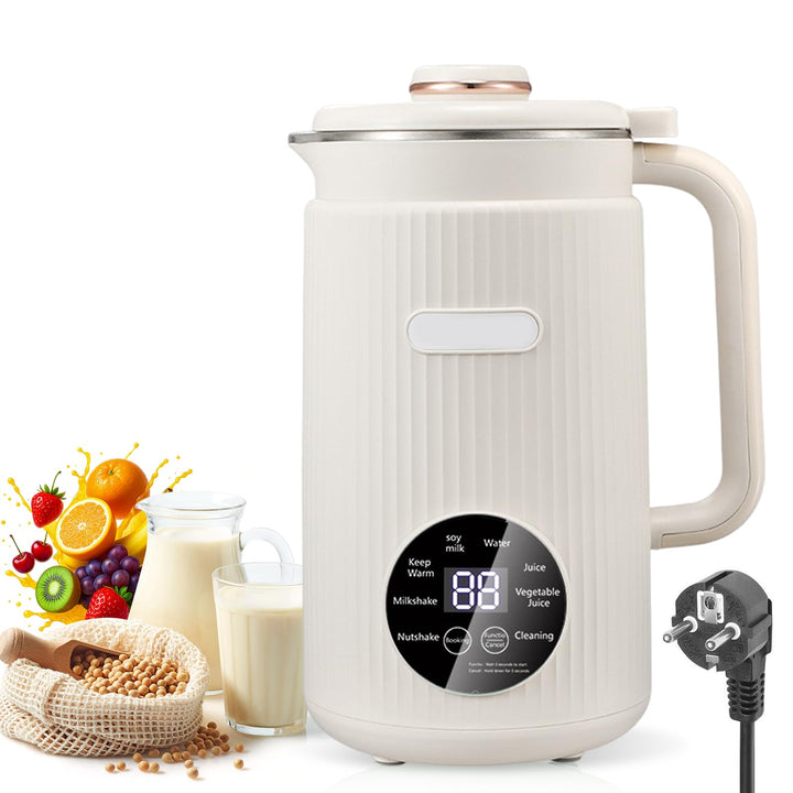 Nussmilchmaschine 8-in-1, Pflanzenmilchbereiter 1200 ml mit Selbstreinigung, Warmhaltefunktion &amp; Tim
