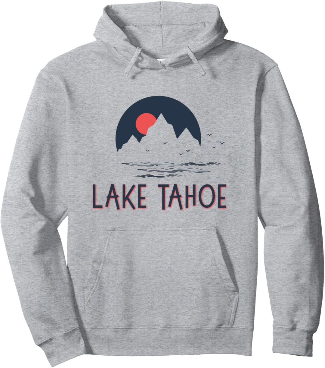 Lake Tahoe Kalifornien Retro Mountains Sun Souvenir Pullover Hoodie