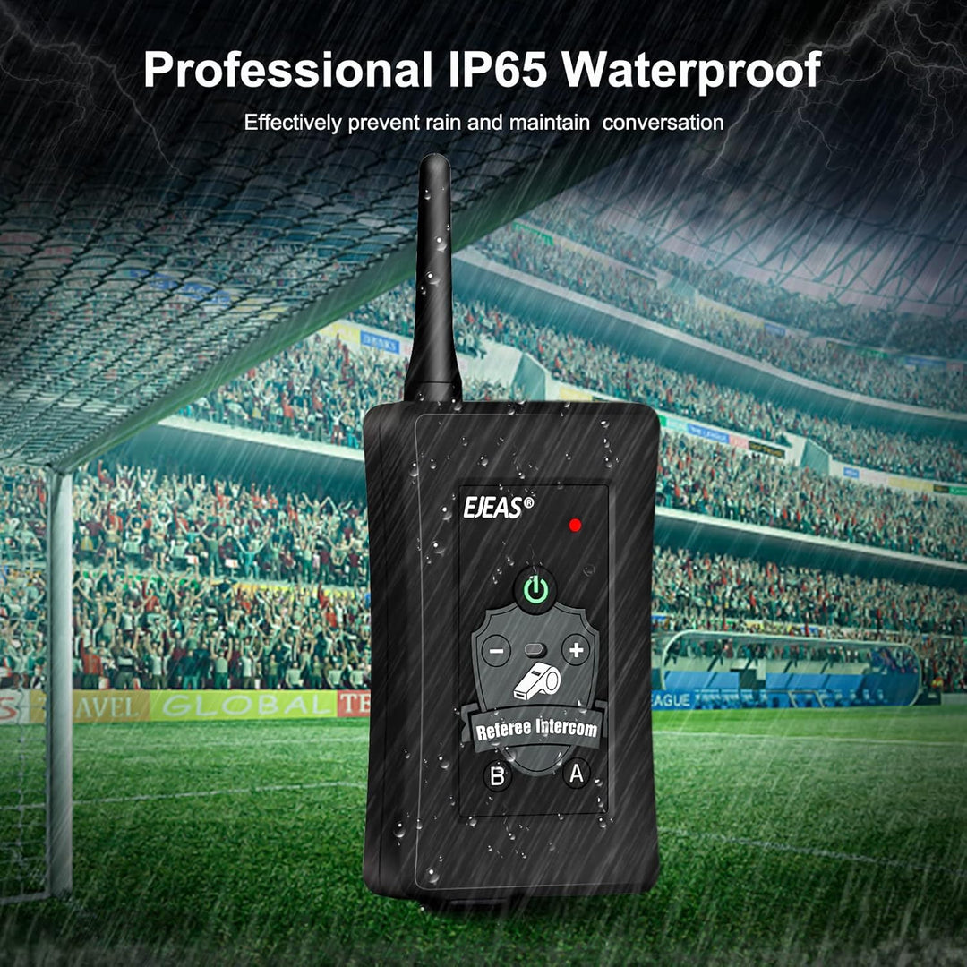 EJEAS FBIM Professionelle Bluetooth Headset Intercom für Schiedsrichter, 850 mAh 1500 MDrahtlose Spr