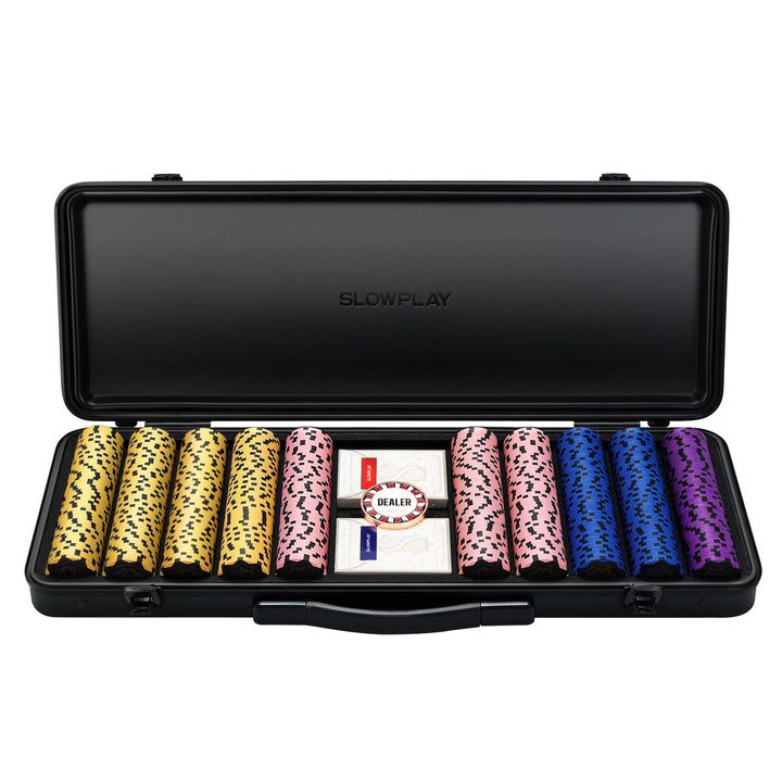 SLOWPLAY Nash 14g Ton Pokerchips-Set Black Gold Edition, 500 STK Core Set | Mit Werten: 5,25,100,500
