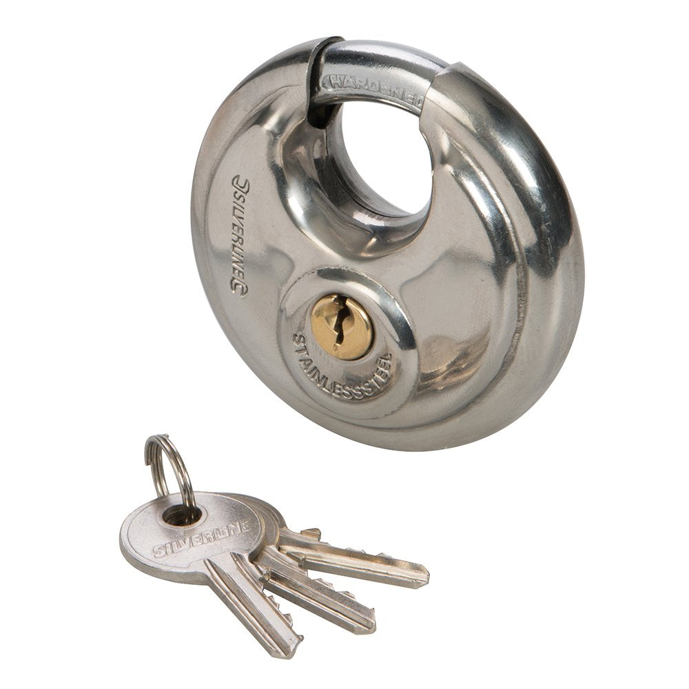 Silverline 292707 Edelstahl-Rundschloss 70 mm, Silber 70mm, 70mm