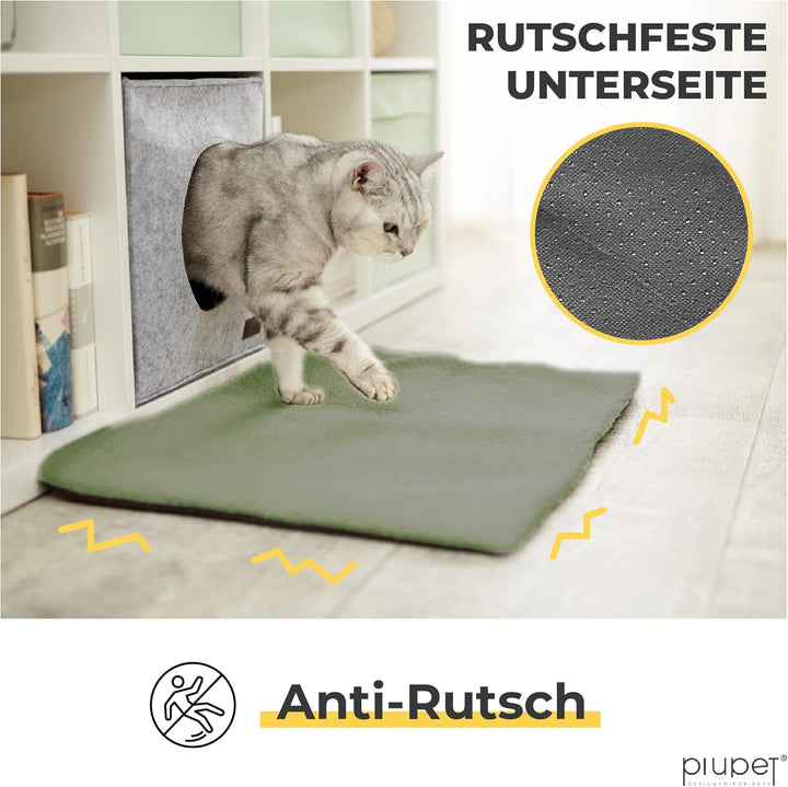 PiuPet® Selbstheizende Katzendecke I 60x45cm I Heizdecke ohne Strom I Katzen Wärmedecke I Heizdecke