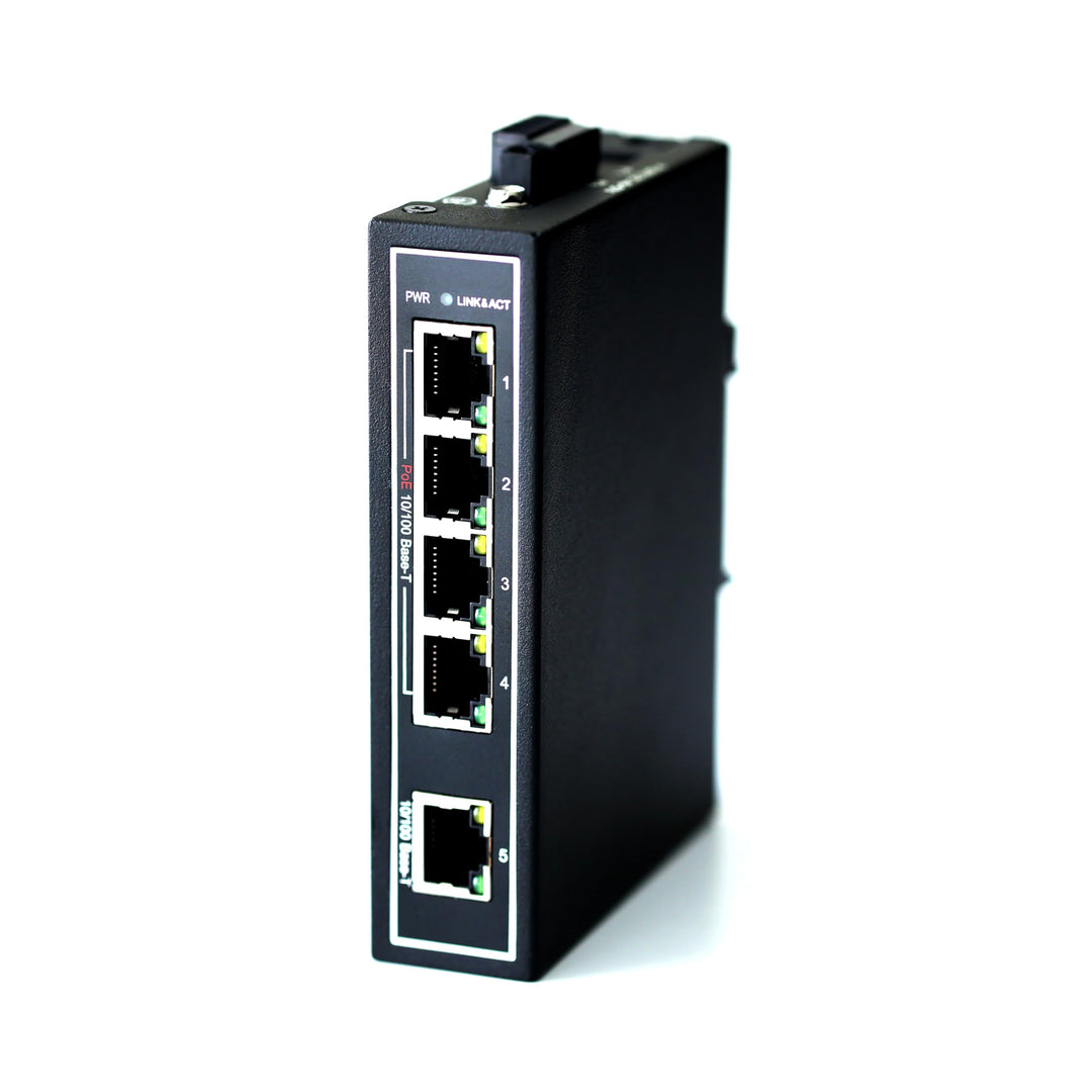 WIWAV WDH-5ET-POE 10/100Mbps Nicht verwaltete 5-Port-PoE-Industrial-Ethernet-Switches mit DIN-Schien